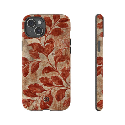 Terracotta Botanical Fresco · Tough Phone Case for iPhone · Red