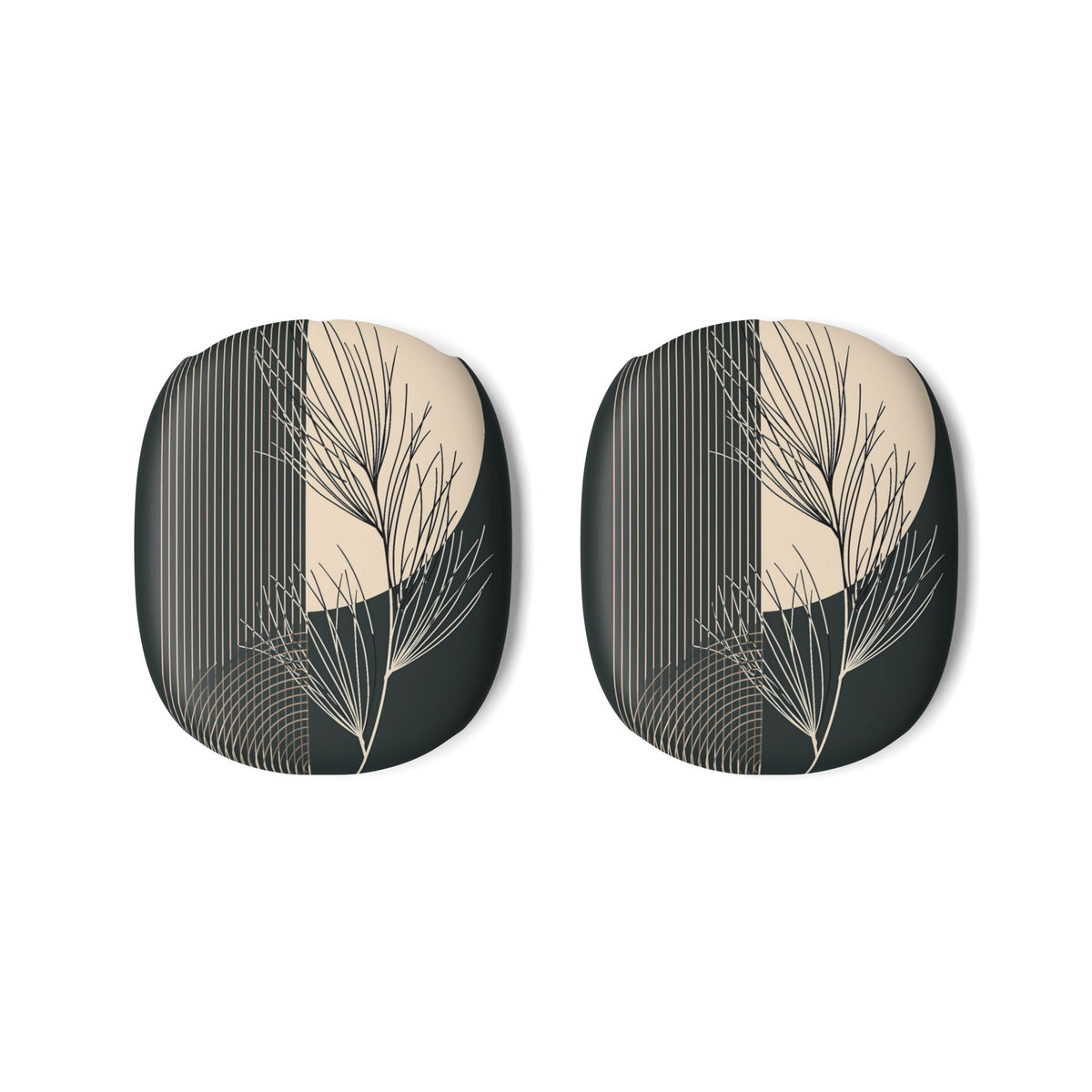 Botanical Crescent Linework · Hard Case for AirPods Max · Green