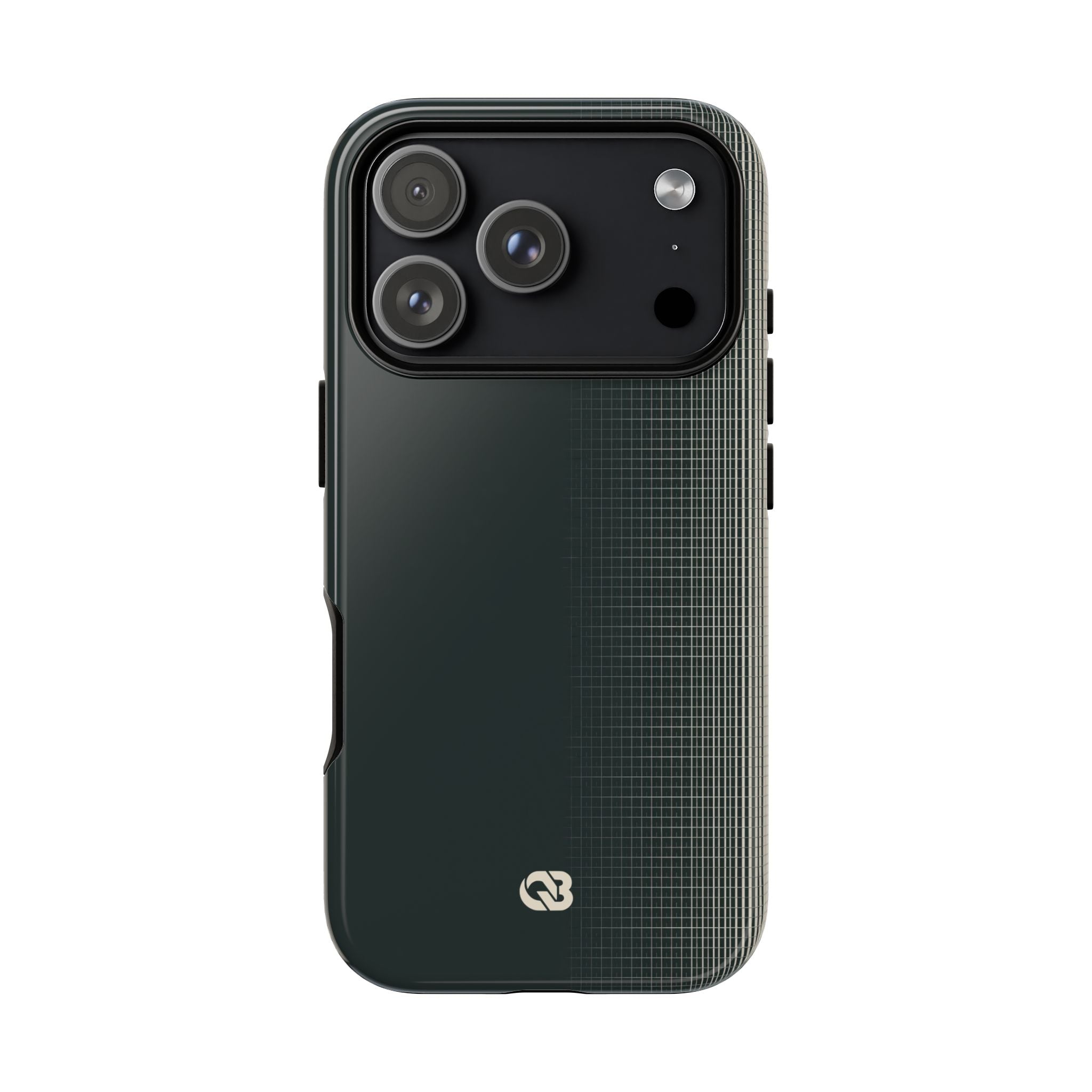 Grey Tough Phone Case for iPhone - Charcoal Tech Grid