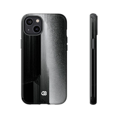 Black Tough Phone Case for iPhone - Brutalist Pixel Monolith