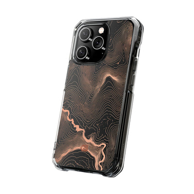 Orange Impact MagSafe Phone Case for iPhone - Salmon Ridge Topo