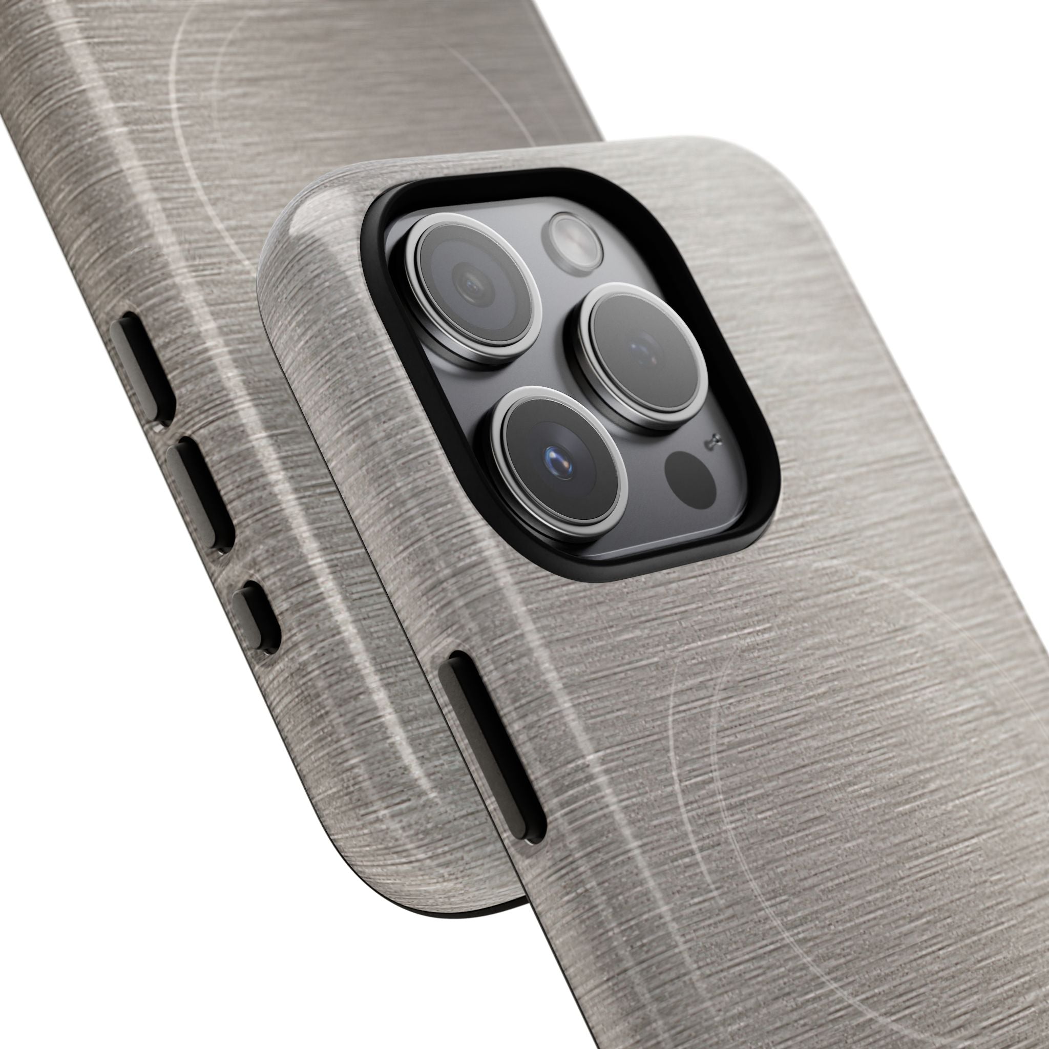 Grey Tough 2.0 Magsafe Phone Case for iPhone - Brushed Nickel Linen