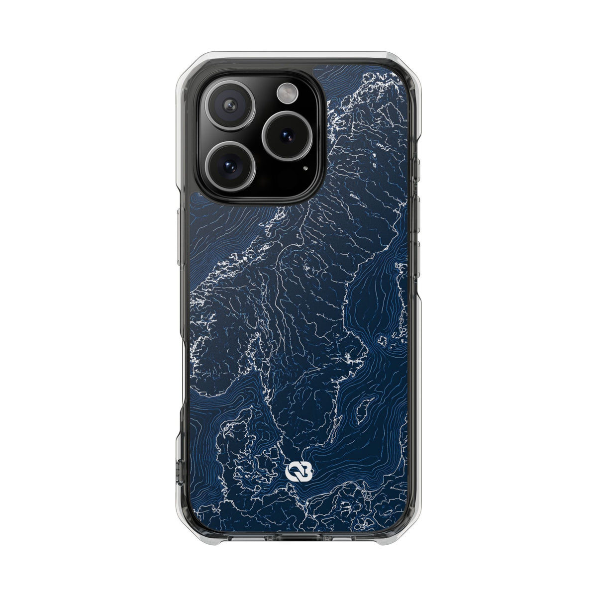 Nordic Contour Chart · Clear Impact Magnetic Phone Case for iPhone · Blue