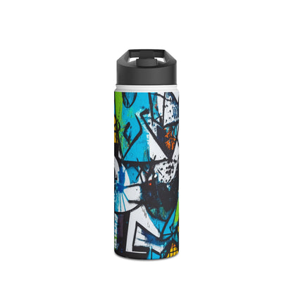 Bold Shapes Blue - Stainless Steel Water Bottle