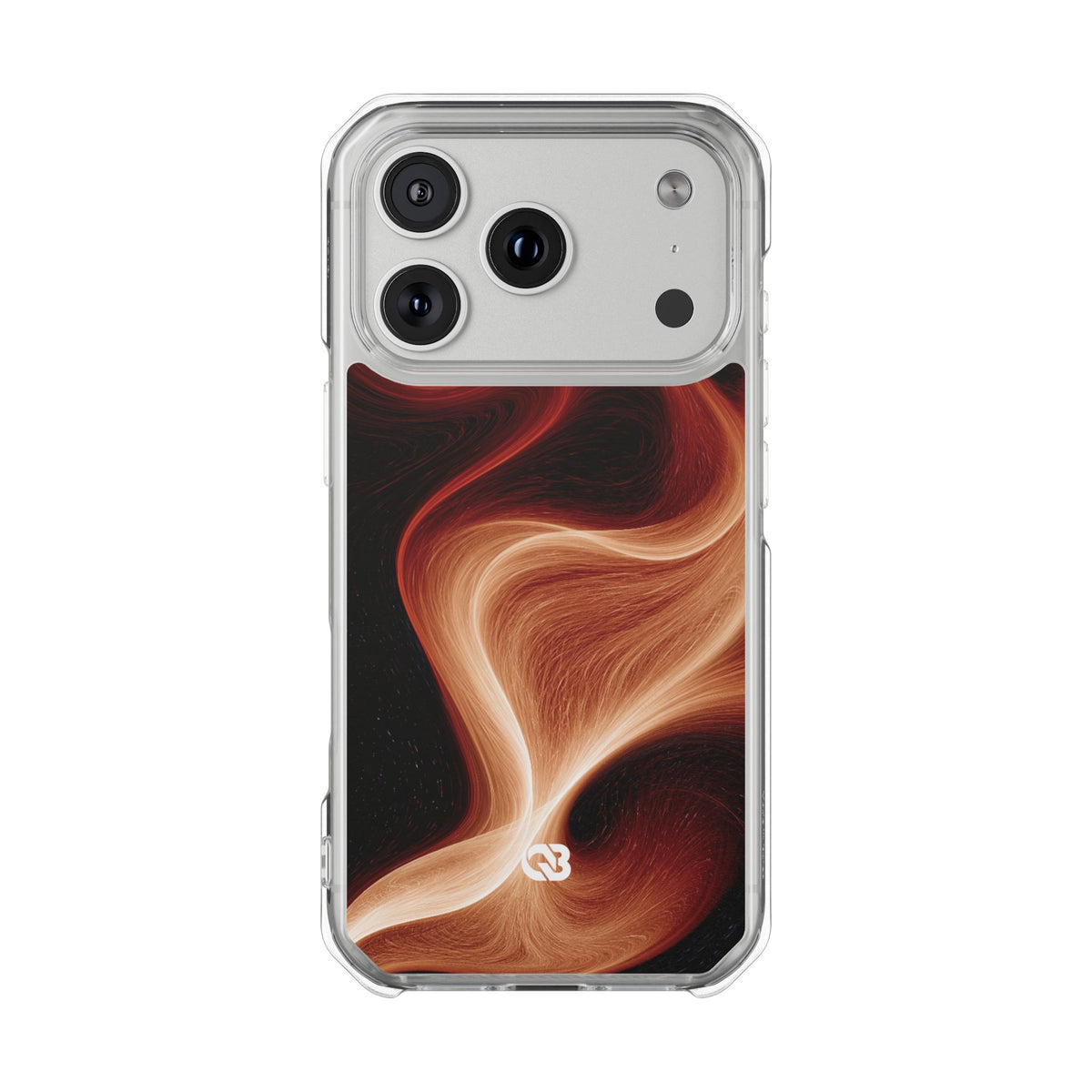Solar Ember Flow · Clear Impact Magnetic Phone Case for iPhone · Orange
