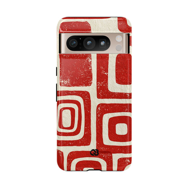 Vermilion Block Motif · Tough Phone Case for Pixel ·  Red