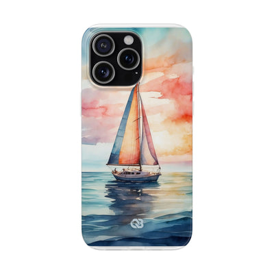 Crimson Horizon Sail · Soft Custodia per iPhone