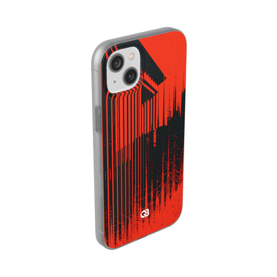 Red Lite Phone Case for iPhone - Crimson Brutalist Distortion