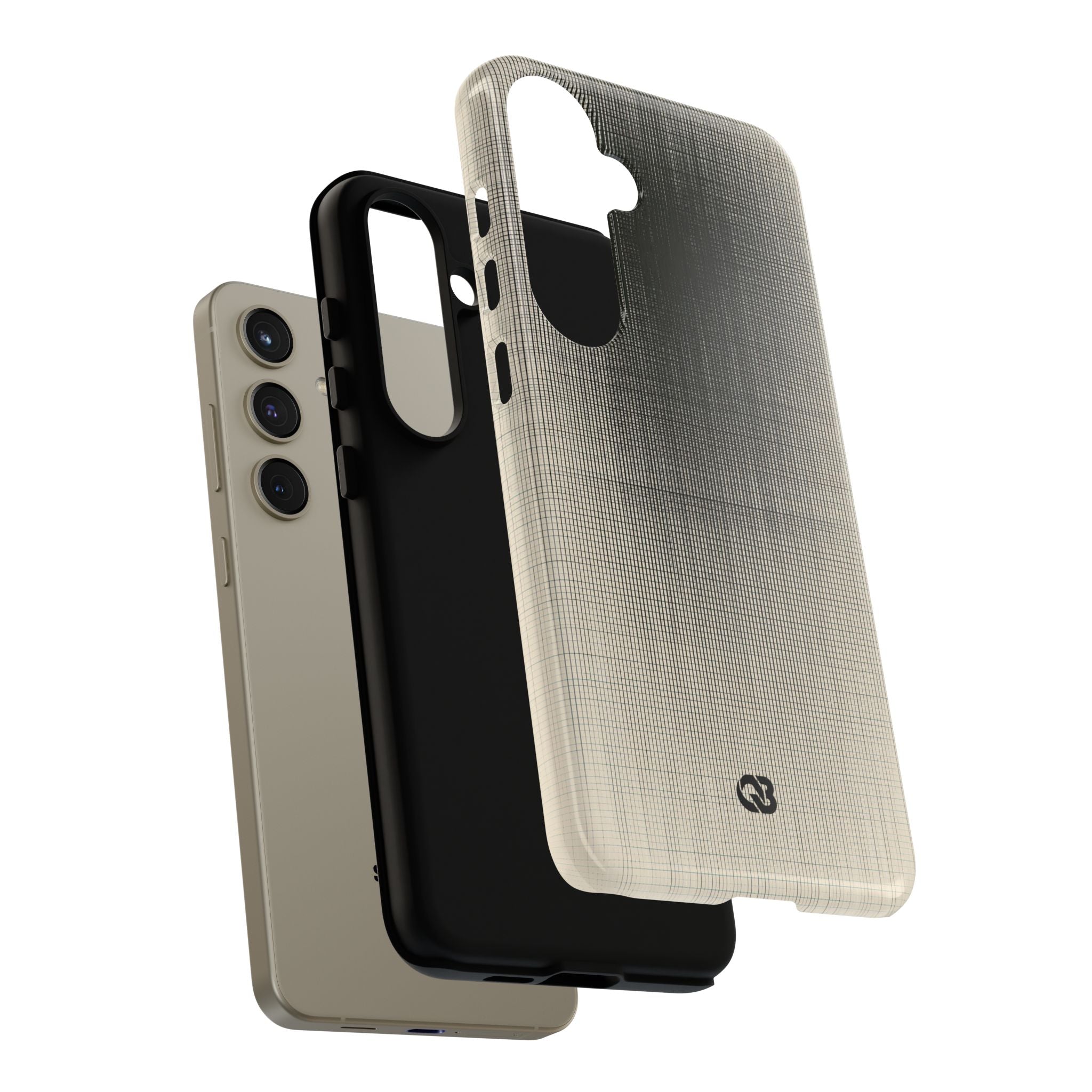 Beige Tough Phone Case for Samsung - Carbon Screen Grid