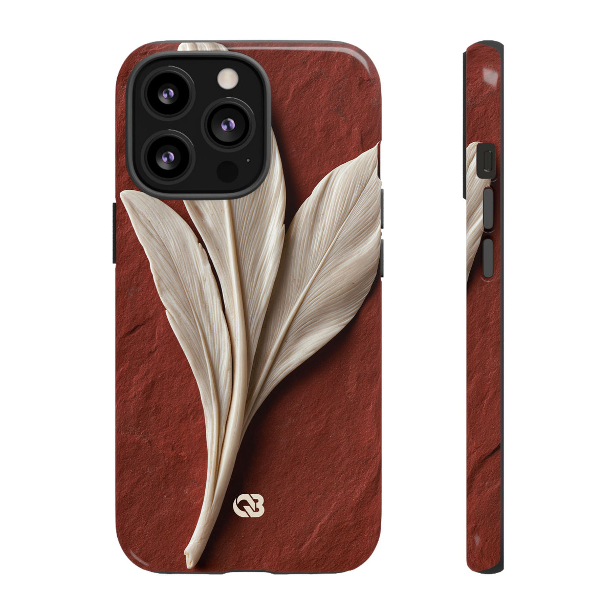 Carved Ivory Plume · Tough Phone Case for iPhone · Red