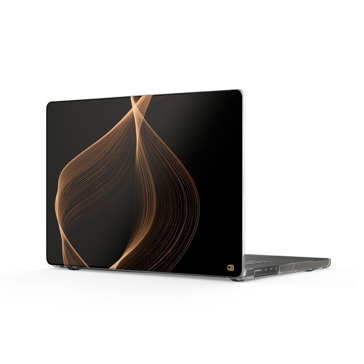 Amber Contour Flow · Clear Hard Case for MacBook · Black