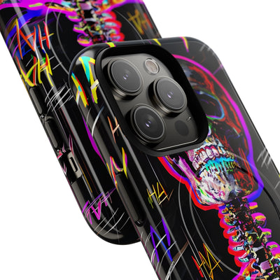 Neon Glitch Skeleton · Tough+ Coque de téléphone pour iPhone · Magsafe