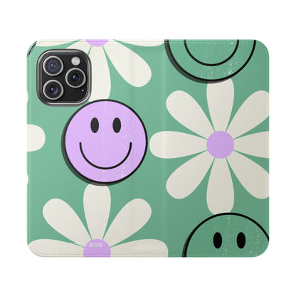 Smiley Daisy Glow - iPhone 15 Pro Max Case - Wallet