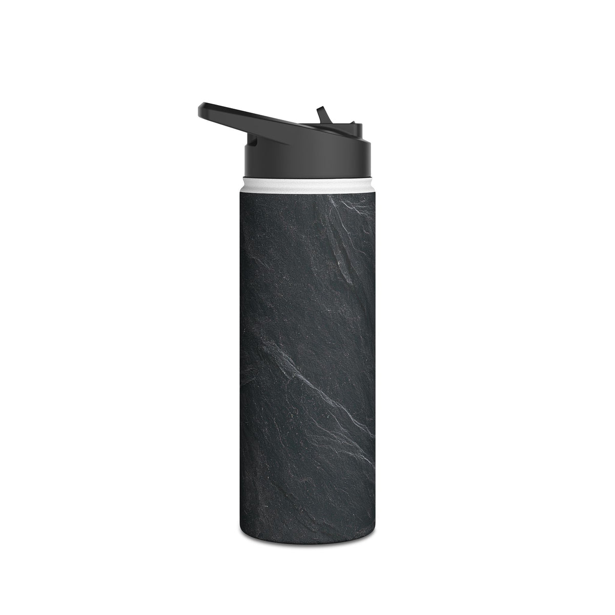 Dark Slate Strata · Insulated Water Bottle · Black