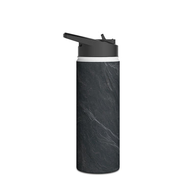 Dark Slate Strata · Insulated Water Bottle · Black