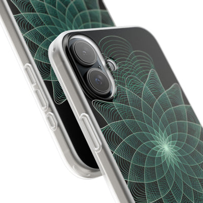 Green Lite Phone Case for iPhone - Cyan Signal Bloom