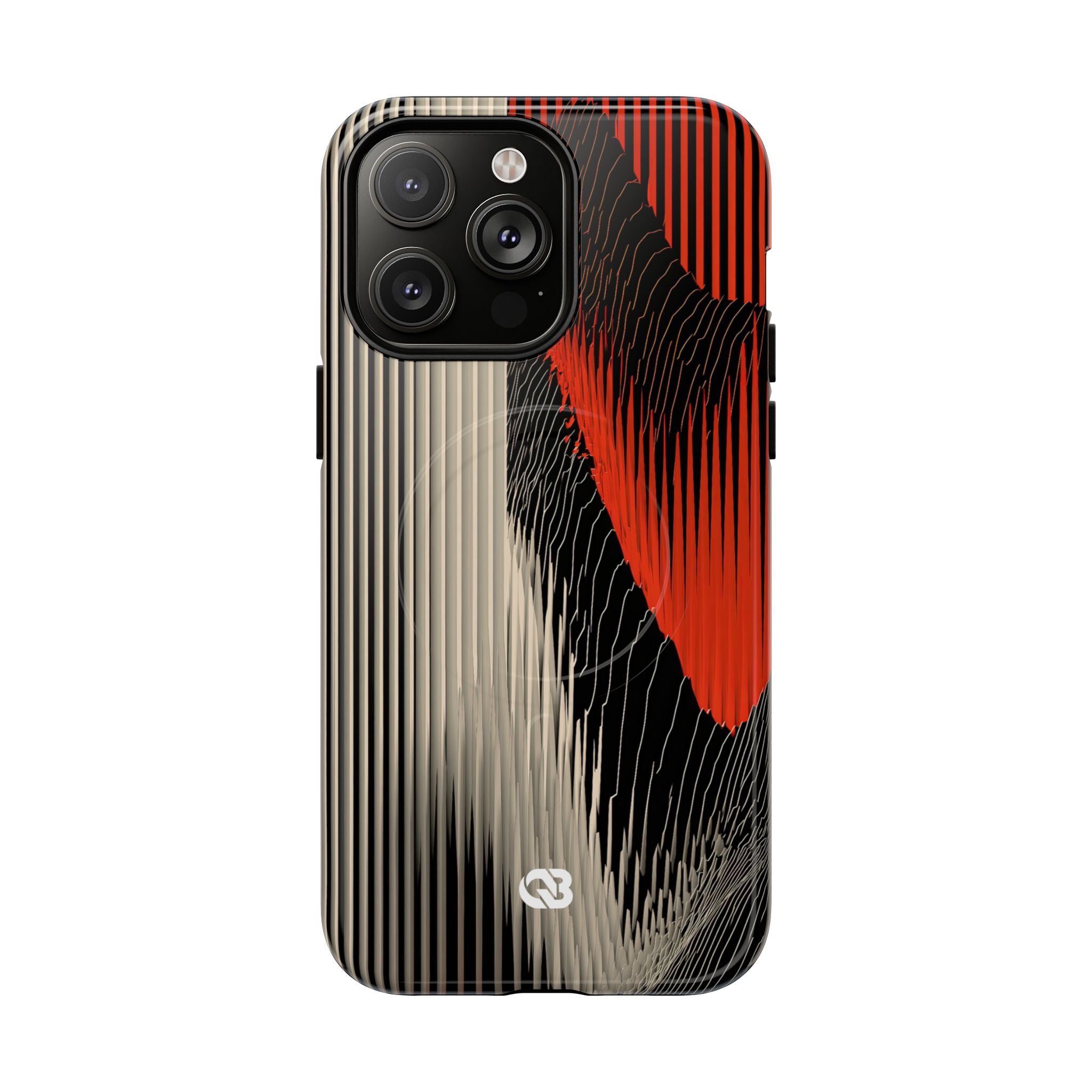 Red Tough 2.0 Magsafe Phone Case for iPhone - Crimson Pulse Topo