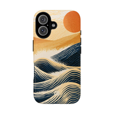 Golden Horizon Waves · Tough Phone Case for iPhone · Blue