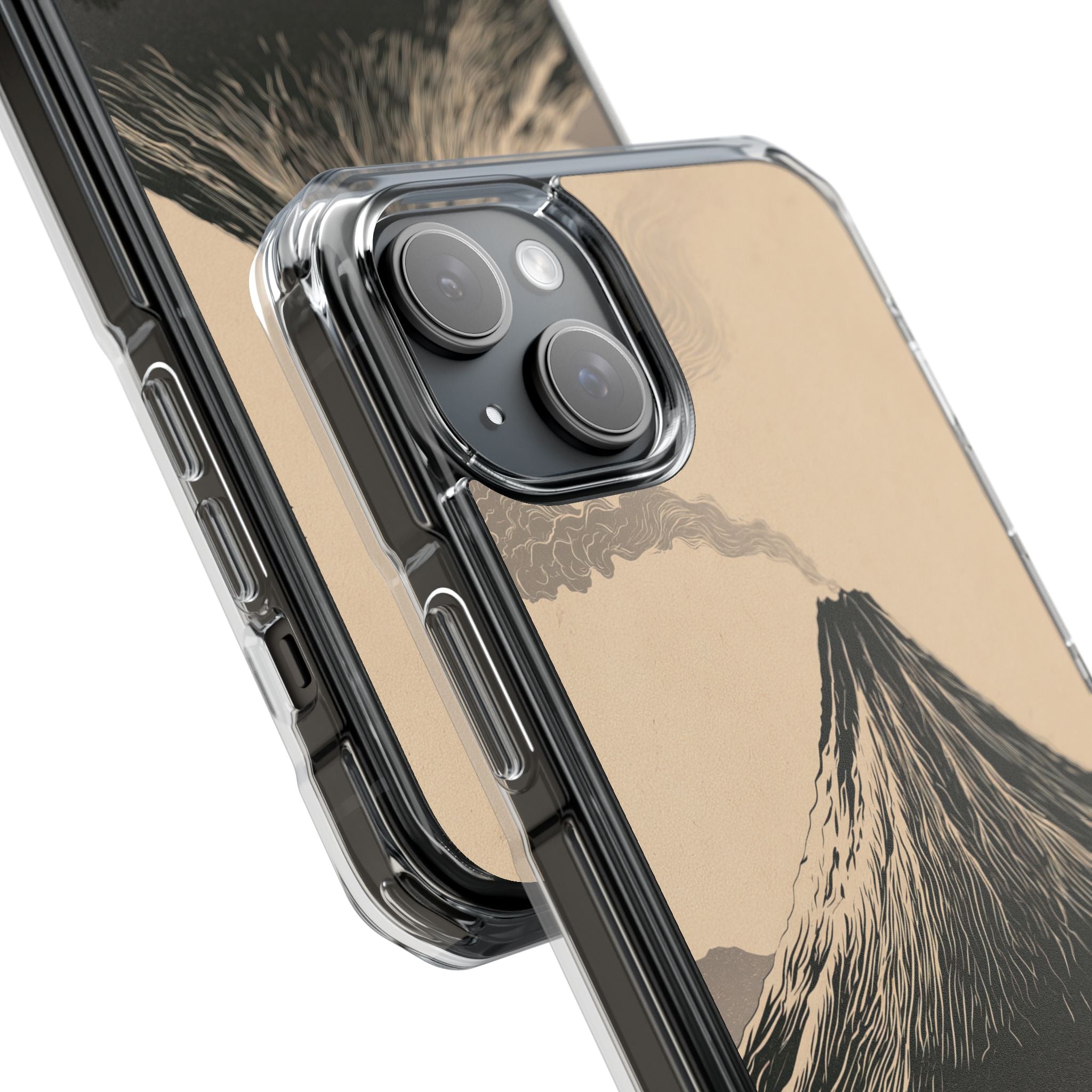 Beige Impact MagSafe Phone Case for iPhone - Obsidian Ink Summit