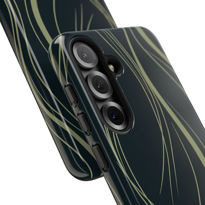 Green Tough Phone Case for Samsung - Obsidian Sage Flow