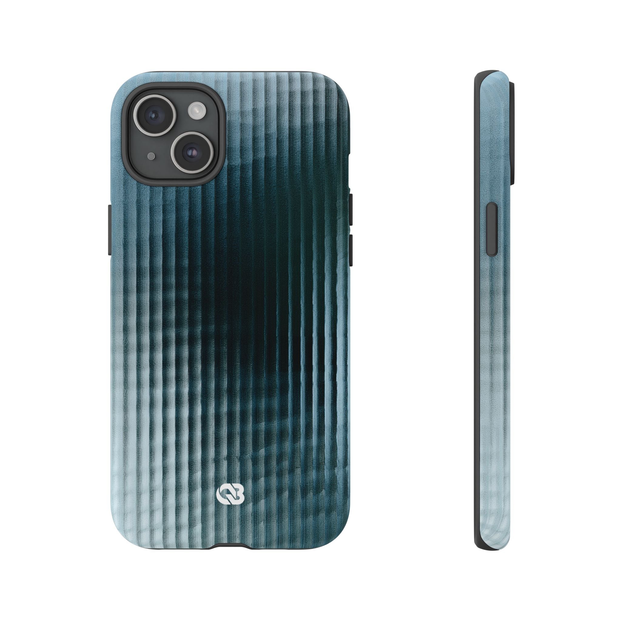 Blue Tough Phone Case for iPhone - Glacial Reeded Glass