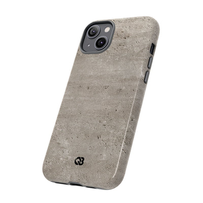 Grey Tough Phone Case for iPhone - Brutalist Stone Grit