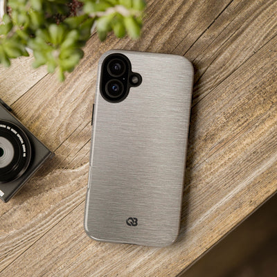 Brushed Silver Alloy · Tough Phone Case for iPhone · Silver