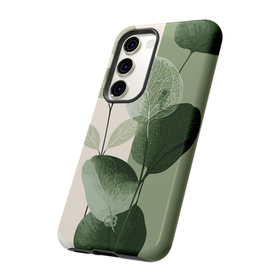 Green Tough Phone Case for Samsung - Sage Leaf Skeletals