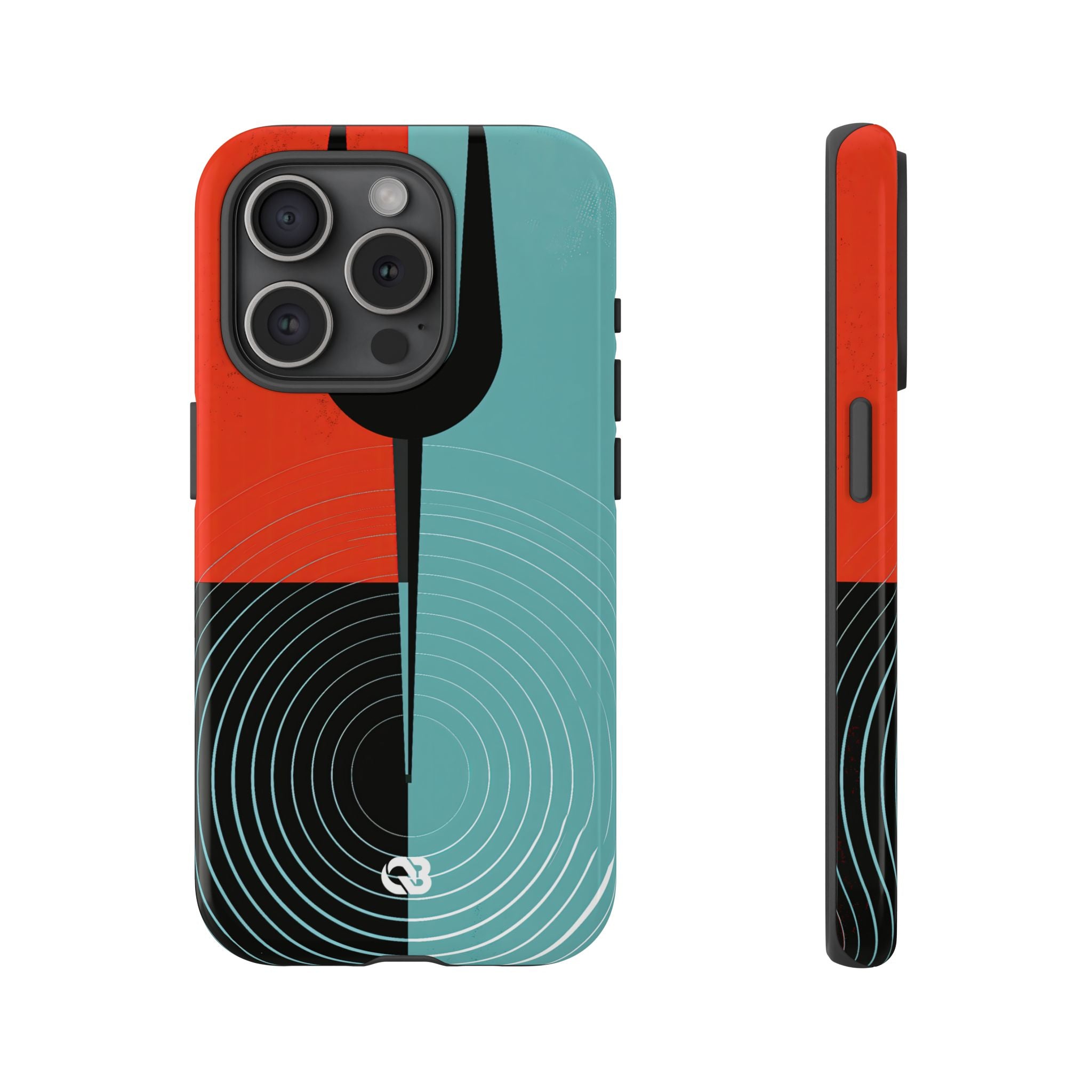Teal Tough Phone Case for iPhone - Sonic Static Split