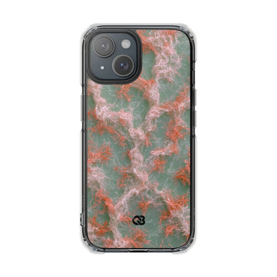 Coral Pixel Matrix · Clear Impact Magnetic Phone Case for iPhone · Green
