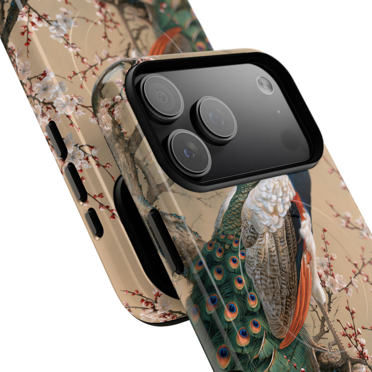 Imperial Peacock Blossom · Tough 2.0 Magnetic Phone Case for iPhone · Beige