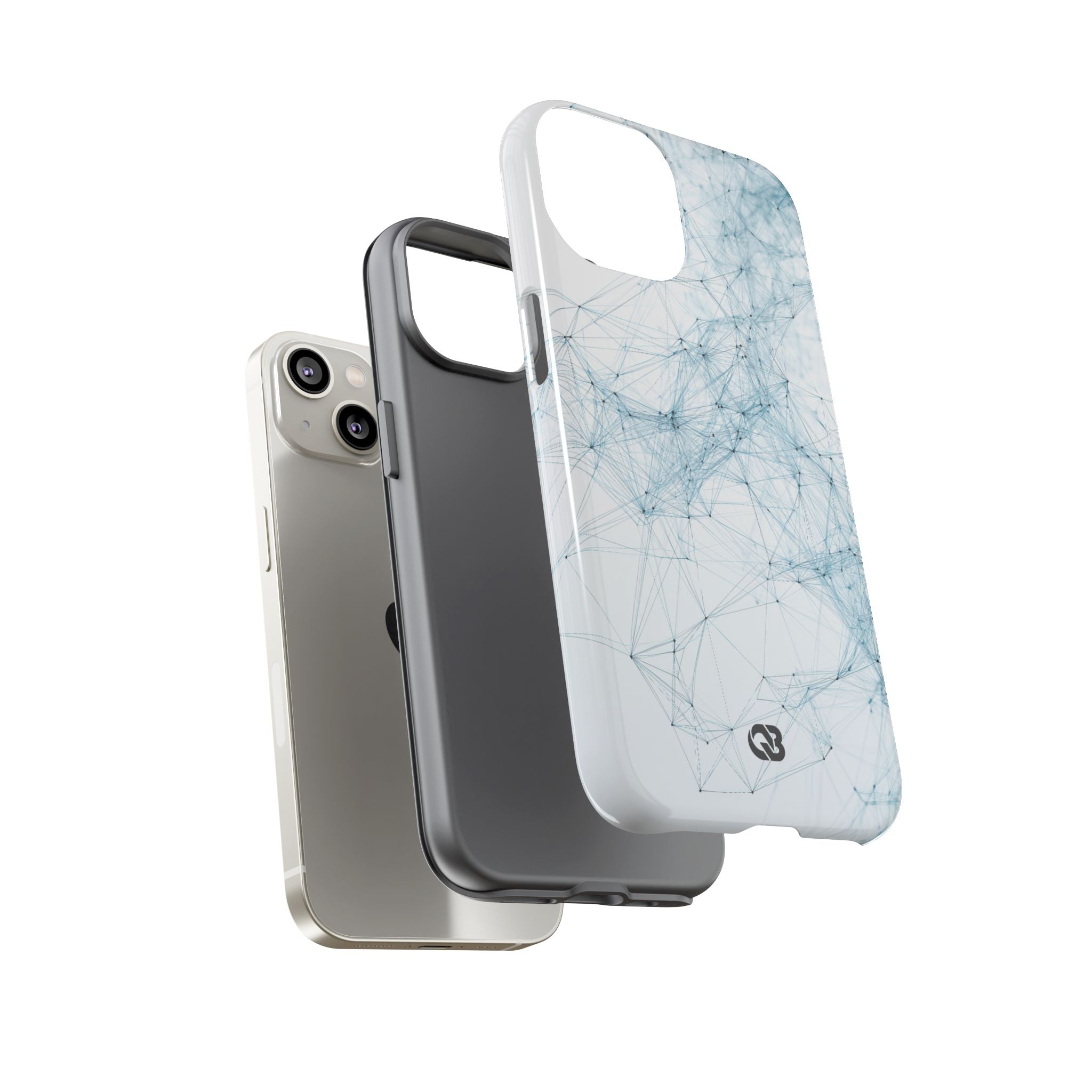 Blue Tough Phone Case for iPhone - Glacial Neural Web