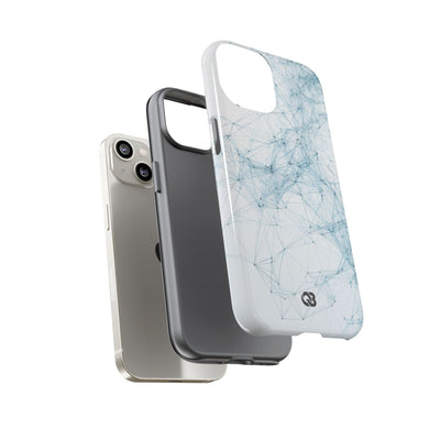 Blue Tough Phone Case for iPhone - Glacial Neural Web