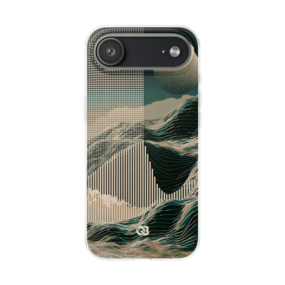 Green Lite Phone Case for iPhone - Lunar Moss Topography