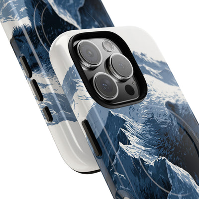 Fjord Summit Bear · Tough 2.0 Magnetic Phone Case for iPhone · Blue