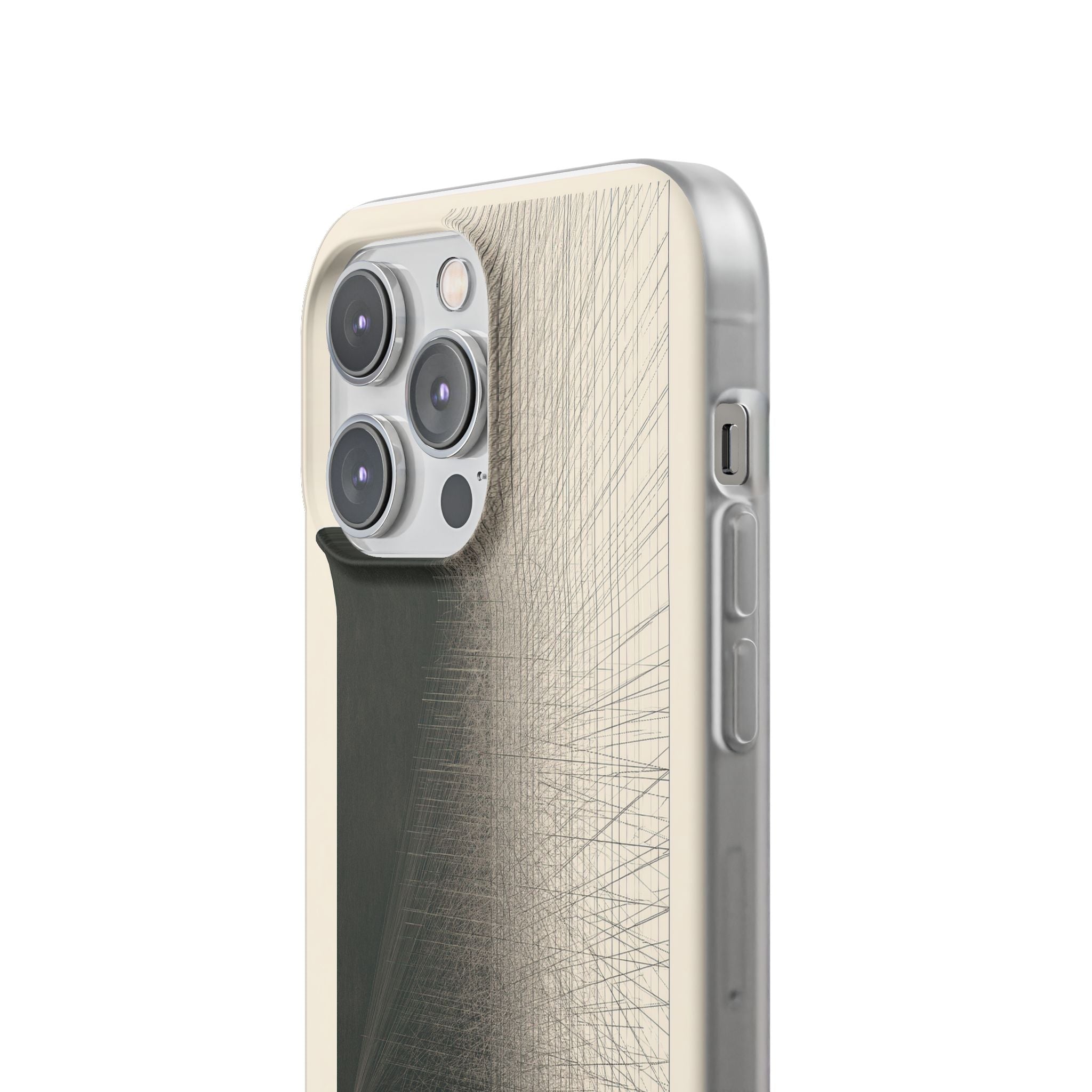 Beige Lite Phone Case for iPhone - Brutalist Graphite Grid