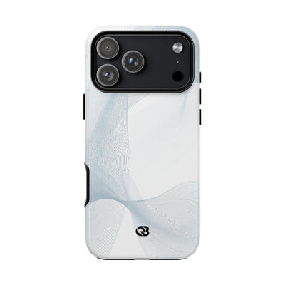 White Tough Phone Case for iPhone - Arctic Line Current