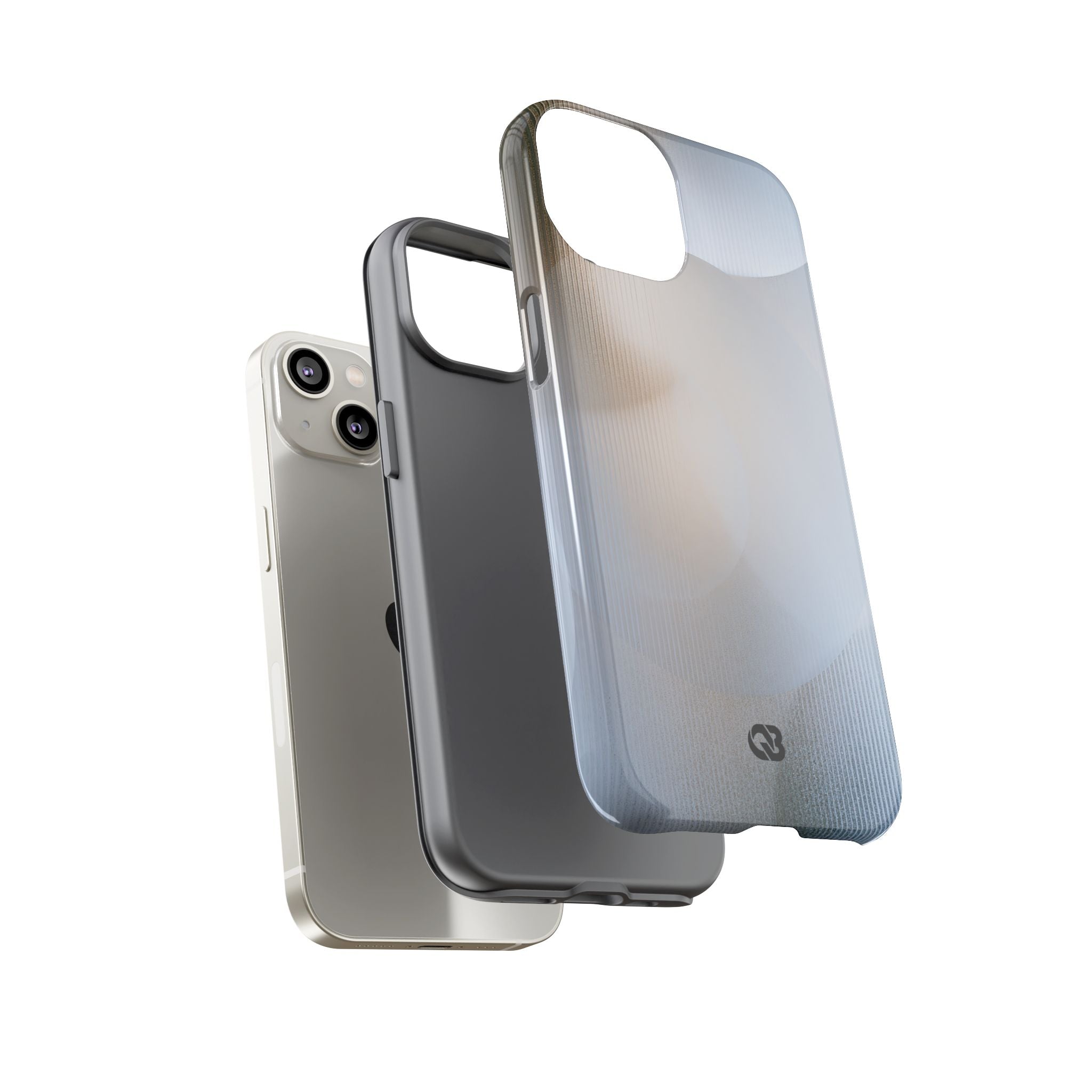 White Tough Phone Case for iPhone - Frosted Ribbed Sphere