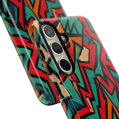 Jagged Teal Static · Tough Phone Case for Samsung