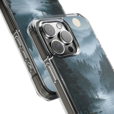 Silent Nordic Fjord · Clear Impact Magnetic Phone Case for iPhone · Blue