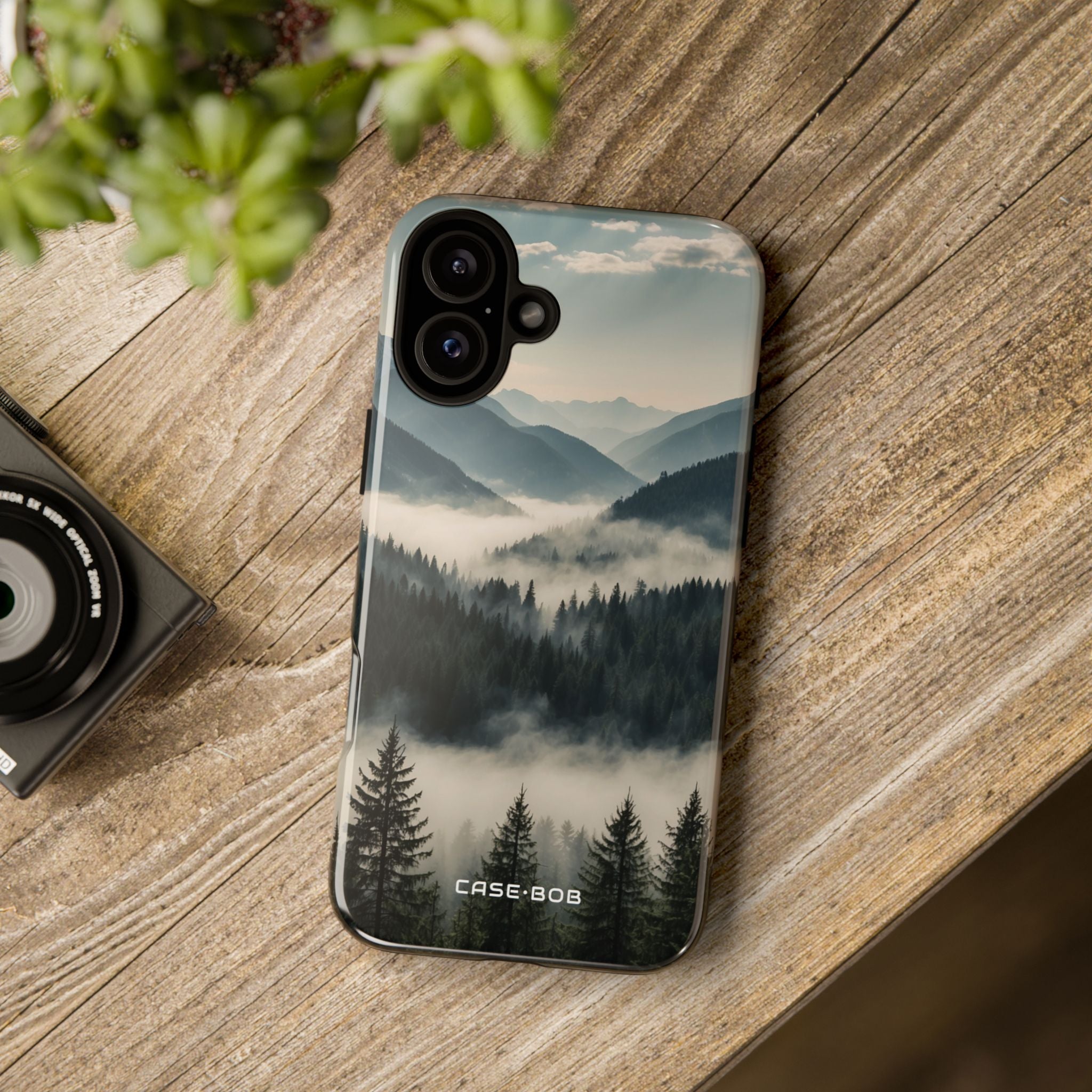 Foggy Pines iPhone 16 Plus Case - Tough