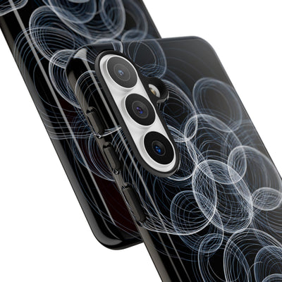 Black Tough Phone Case for Samsung - Frosted Ring Matrix