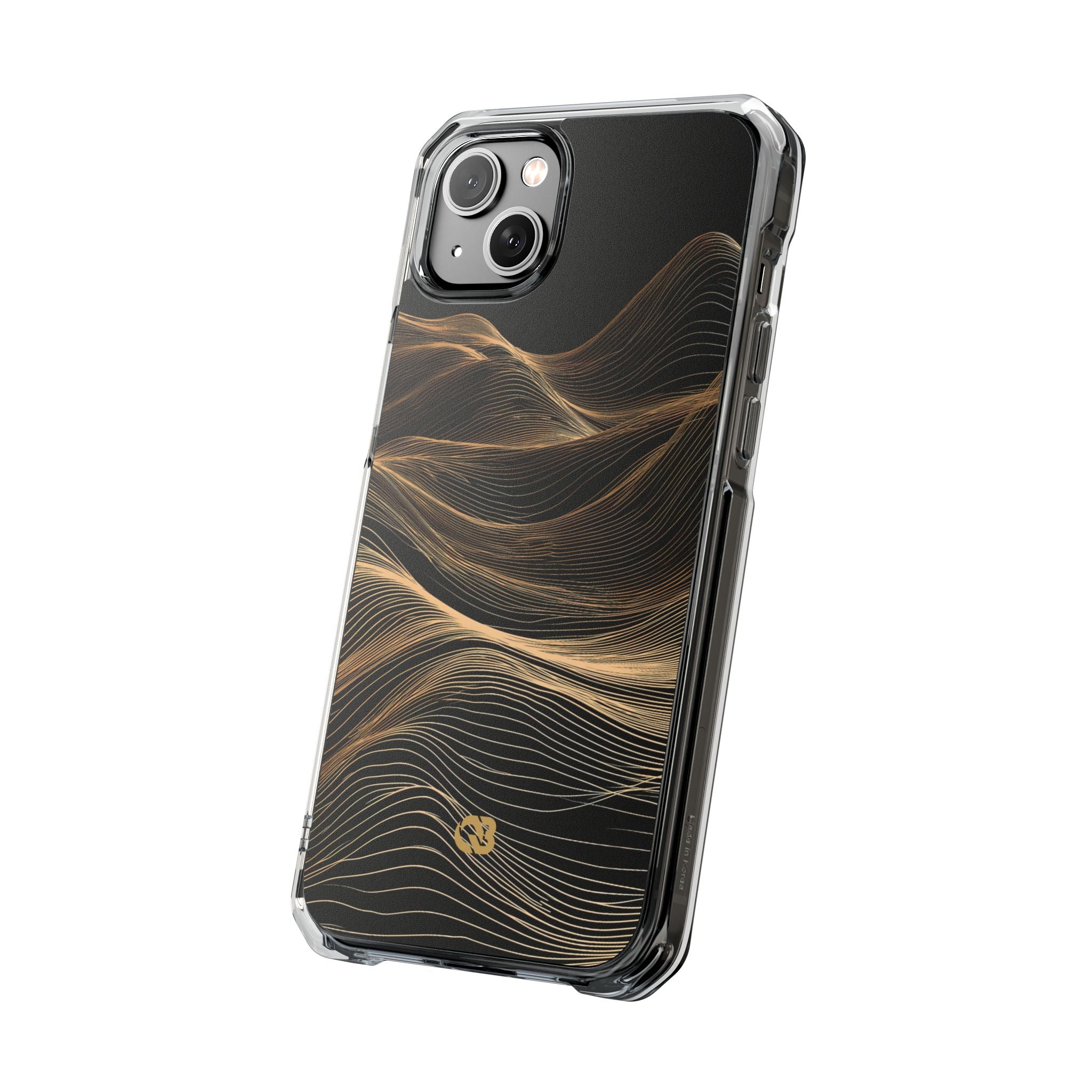 Black Impact MagSafe Phone Case for iPhone - Copper Topo Ridge
