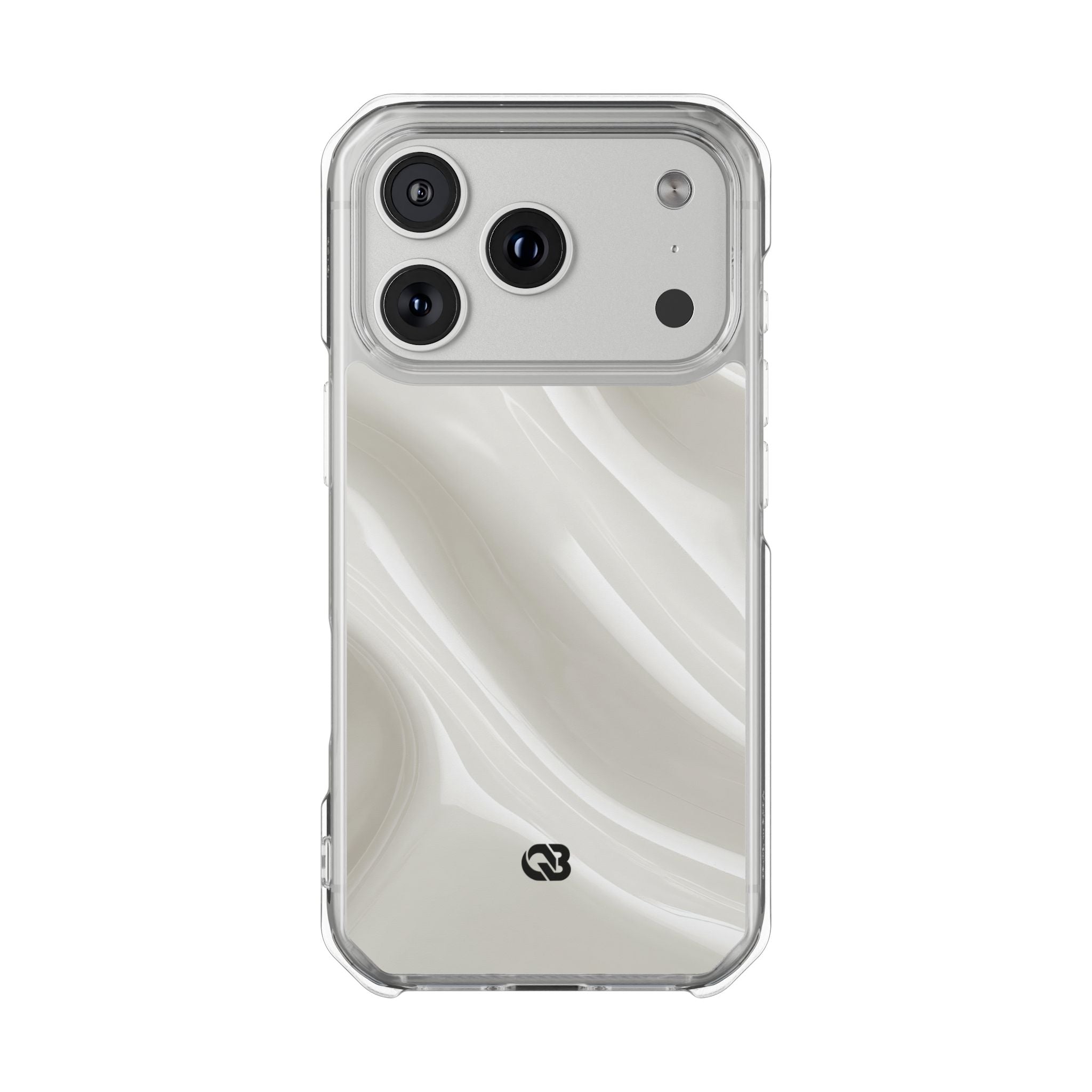 White Impact MagSafe Phone Case for iPhone - Polished Ivory Wave