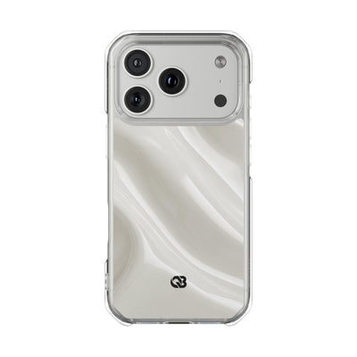 White Impact MagSafe Phone Case for iPhone - Polished Ivory Wave