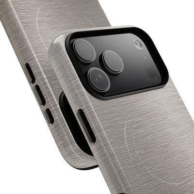 Grey Tough 2.0 Magsafe Phone Case for iPhone - Brushed Nickel Linen