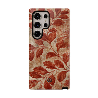 Terracotta Botanical Fresco · Tough Phone Case for Samsung · Red