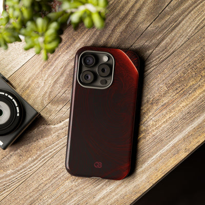 Red Tough Phone Case for iPhone - Crimson Flare Flux