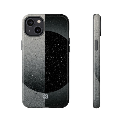 Black Tough Phone Case for iPhone - Lunar Static Orbit