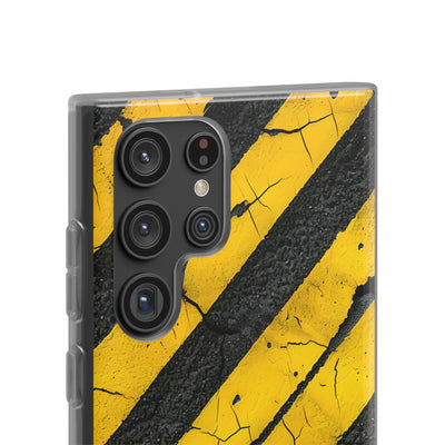 Cracked Hazard Stripes · Soft Handyhülle für Samsung